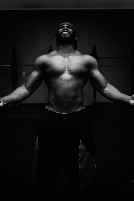 man wears black bottoms
