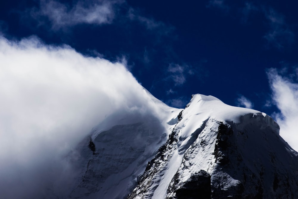 mountain cape by snow