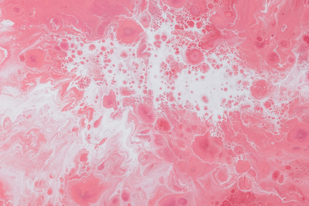 peinture abstraite fluide rose et blanc