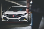 white Honda Civic Type R on road