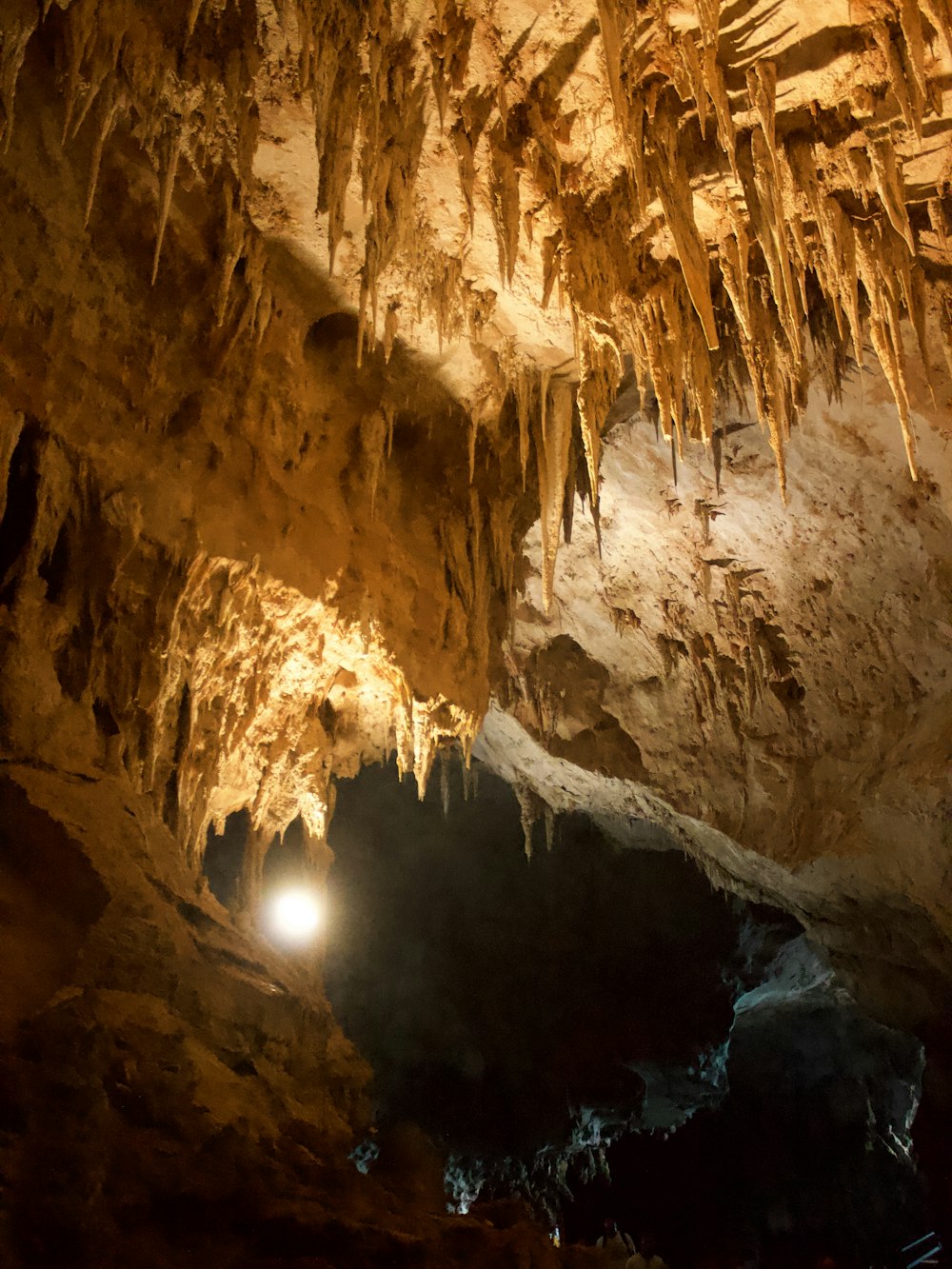 inside cave view during night time