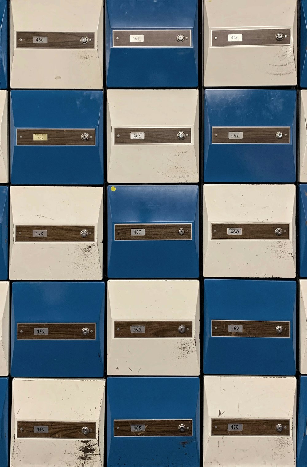 blue and white drawer cabinet