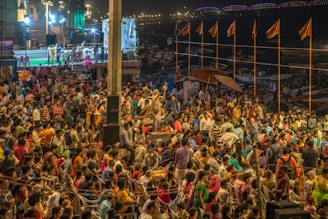people standing near stage