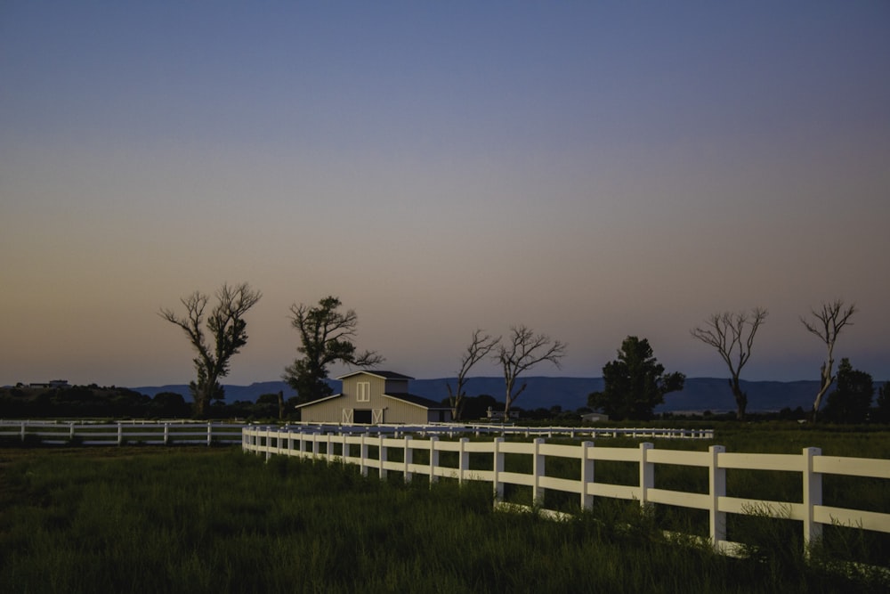 white fence in barn