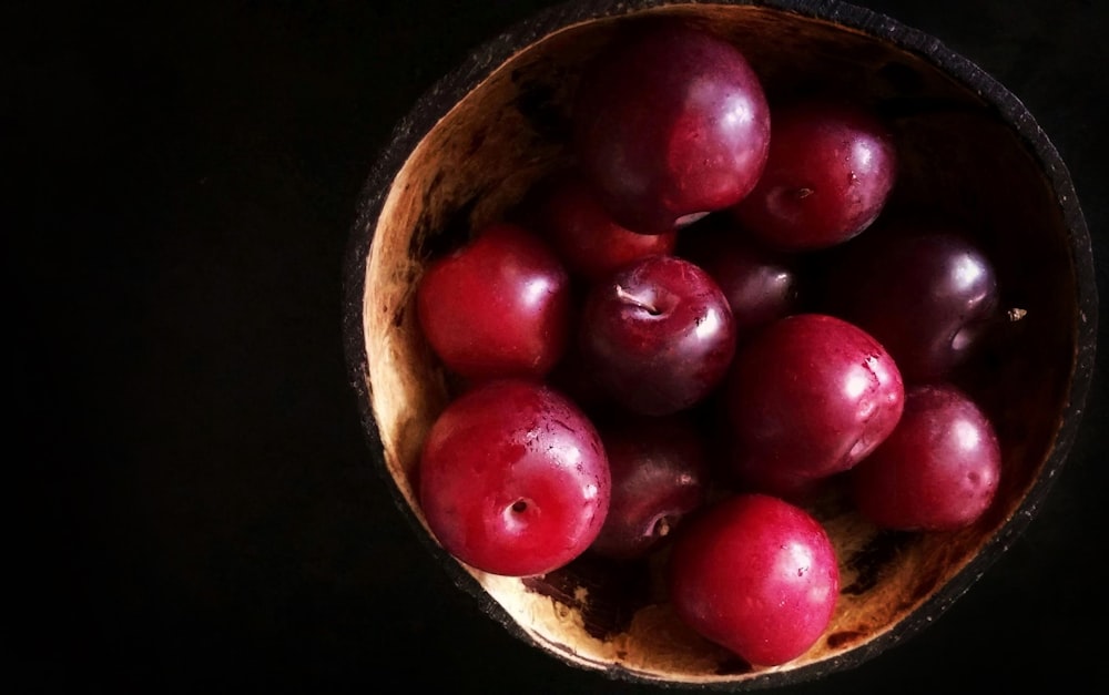 bowl of red cherry