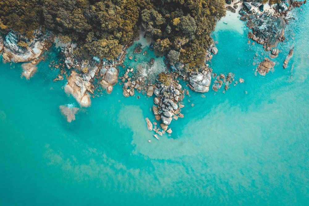 rock formations near body of water