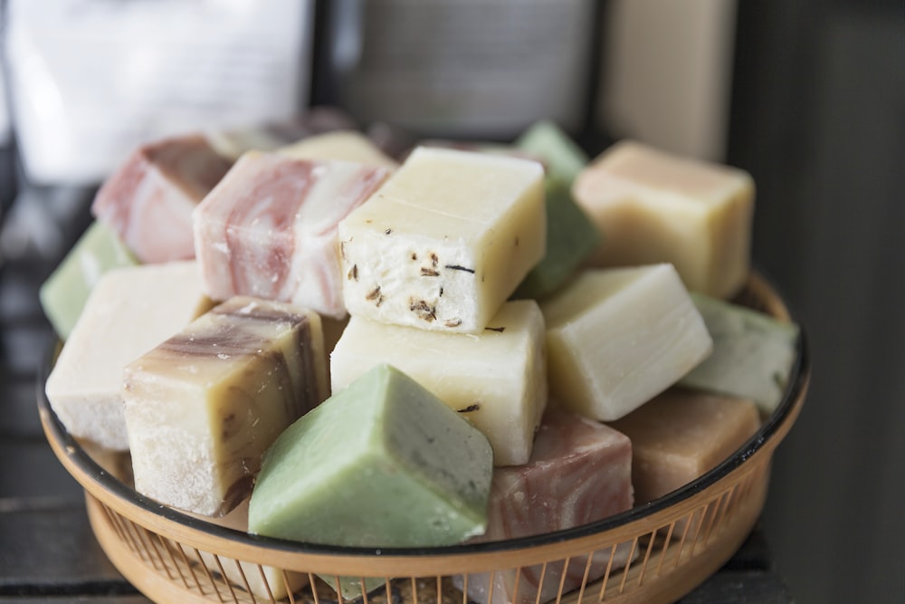 assorted-color soap bars