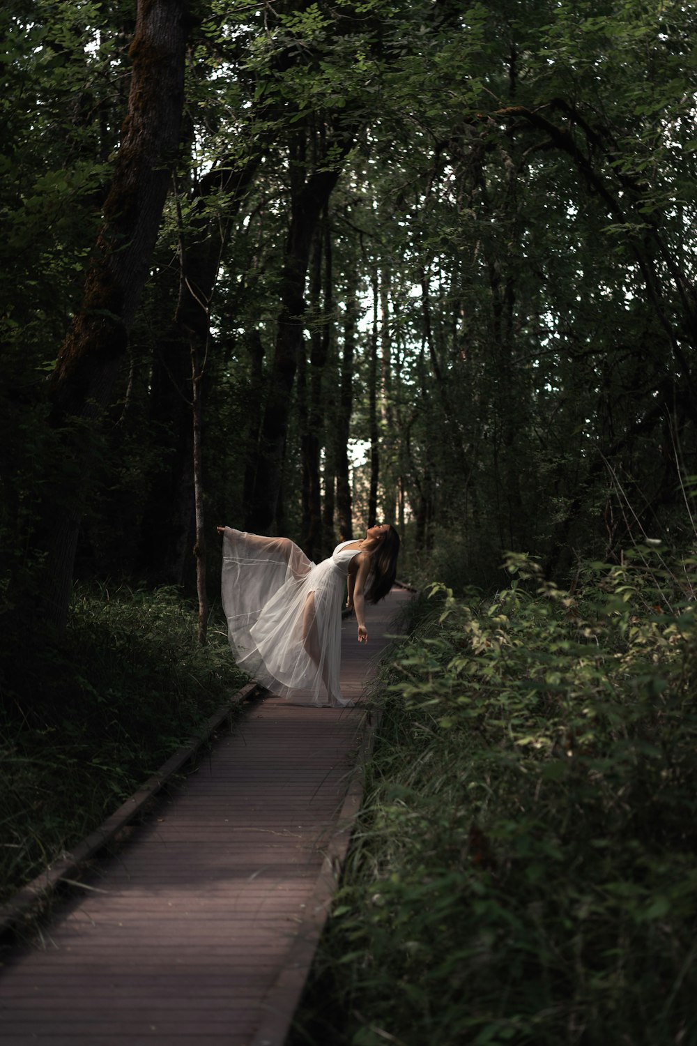 woman wearing white dress