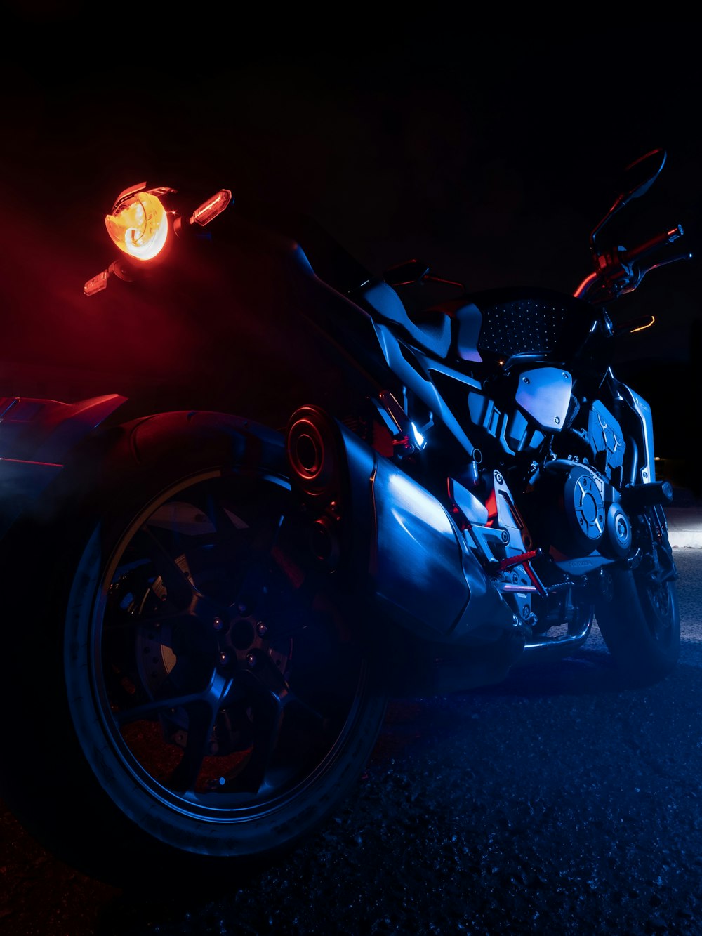 low-light photography of motorcycle