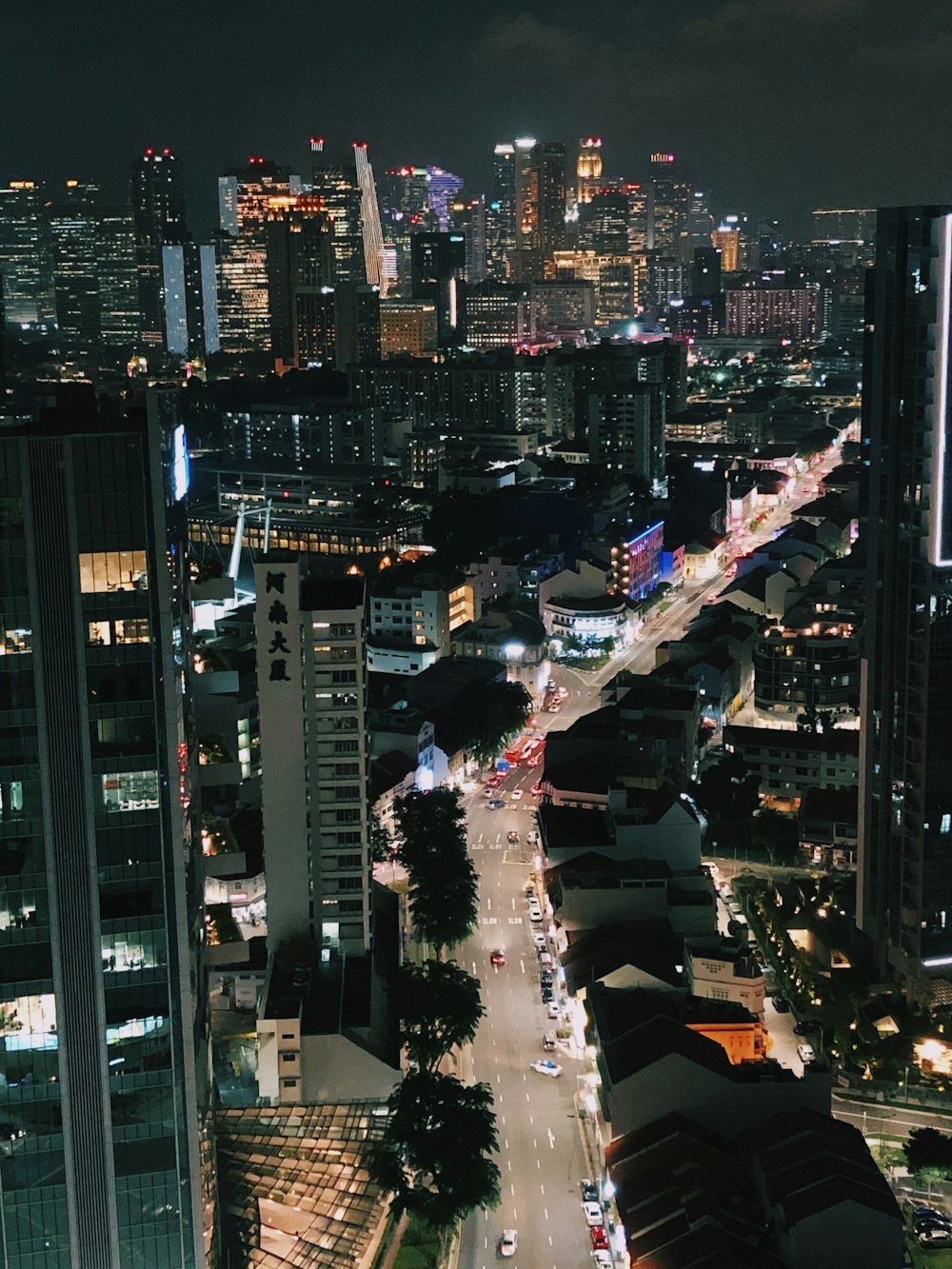 cars on road at night time