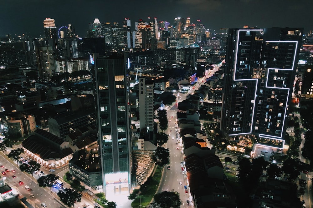 skyline city building during nightstand