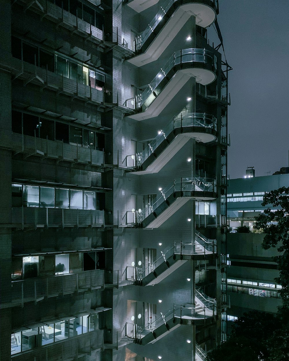 gray metal and cement building