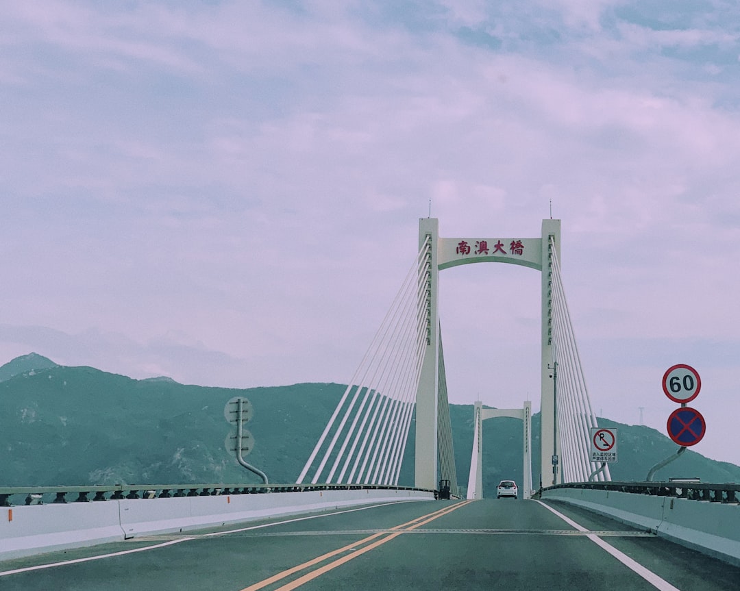 photo of white and gray bridge