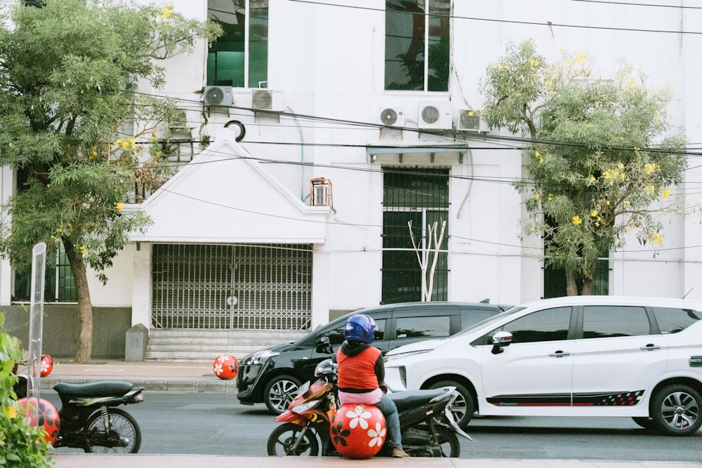 assorted cars and motorcycles on the road