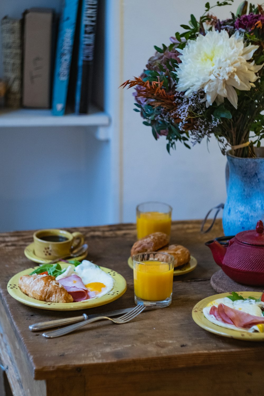 breakfast food on plates