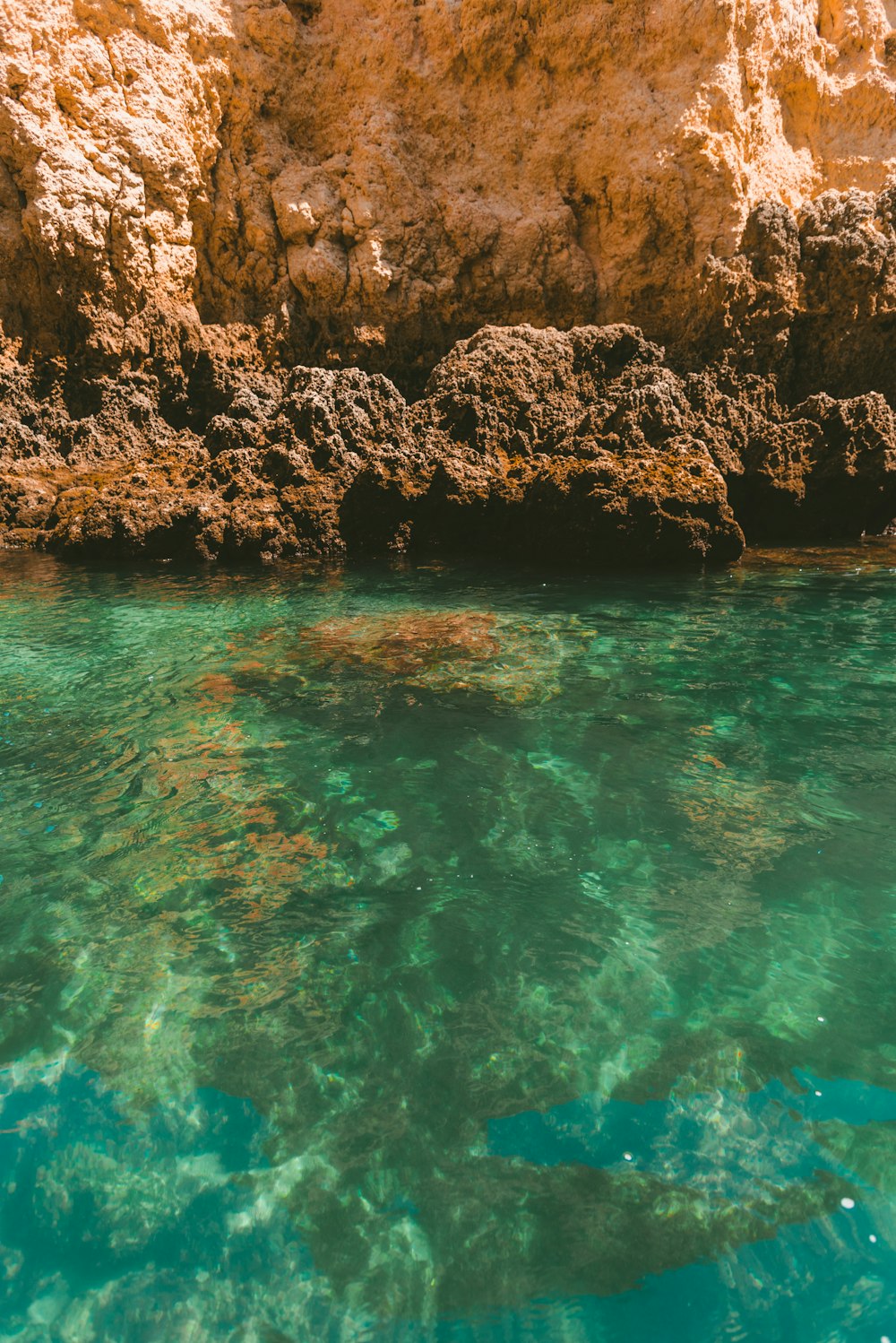 brown island and ocean