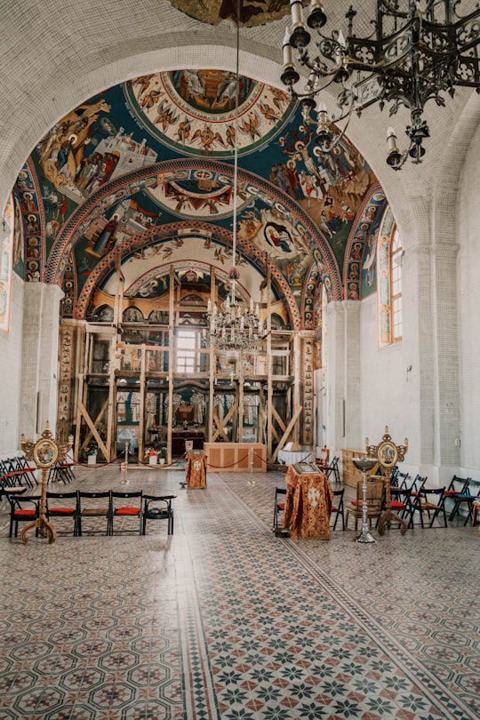 chairs inside room in Merry Cemetery Romania