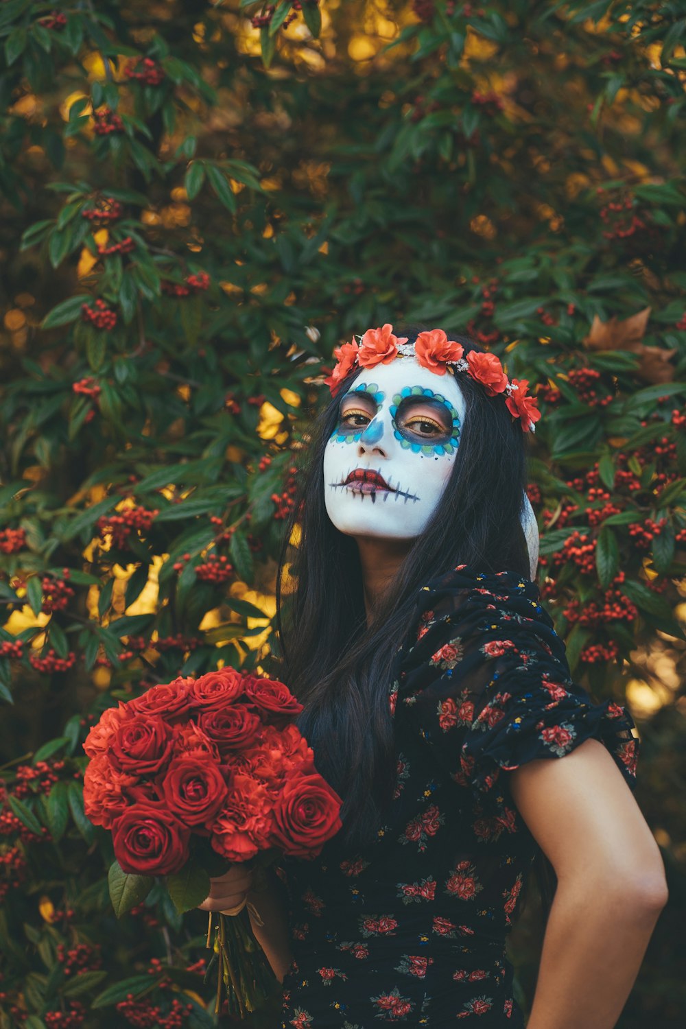 woman's skull makeup