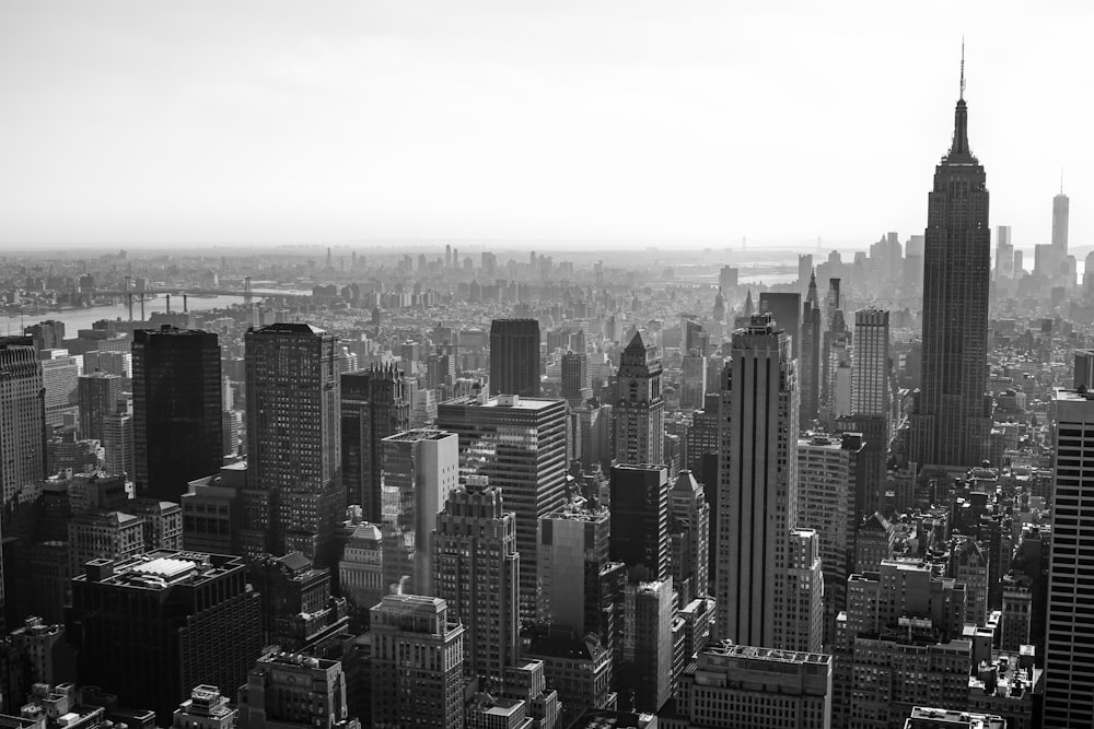grayscale photography of New York City