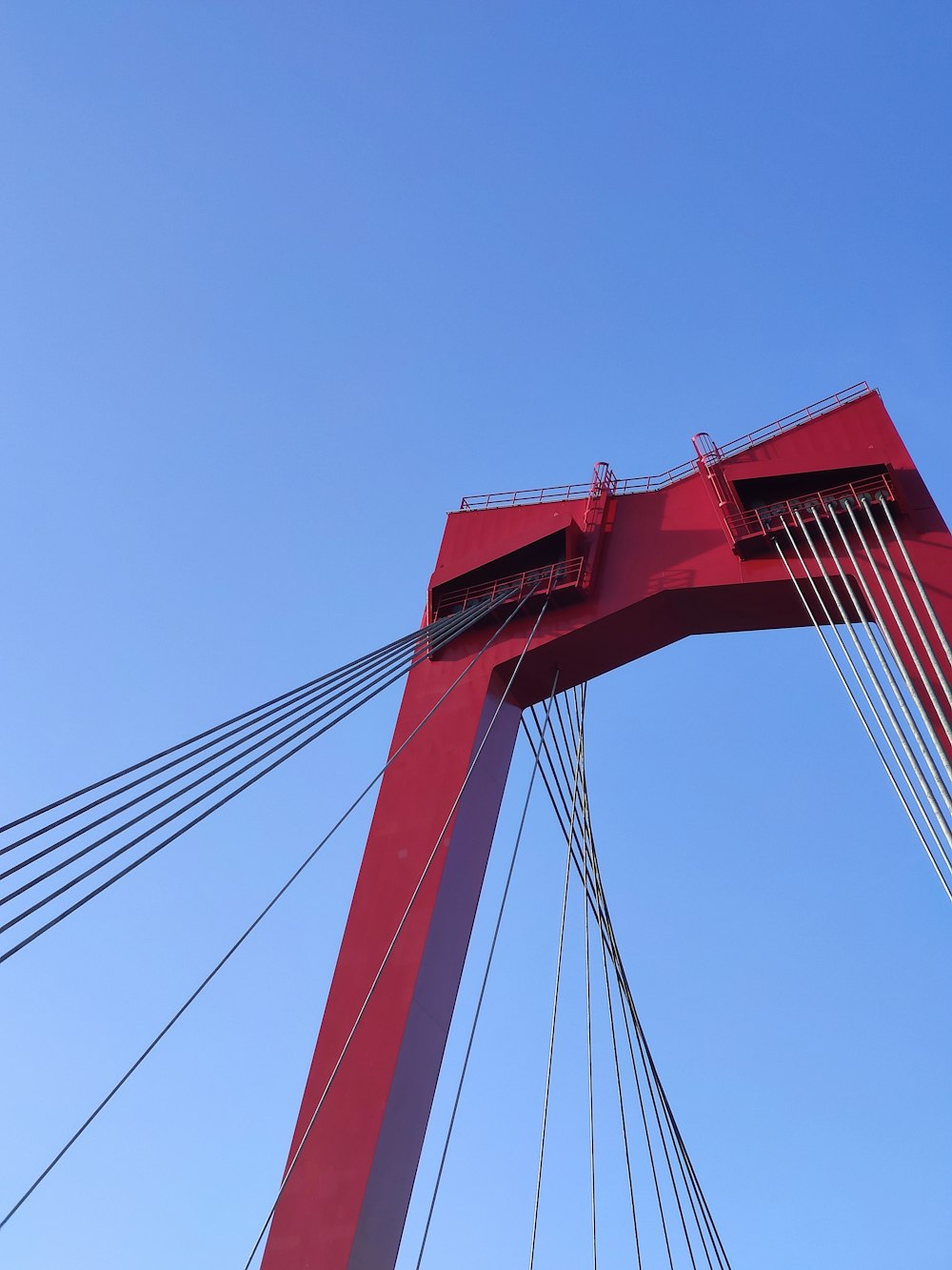 red cable stayed bridge post