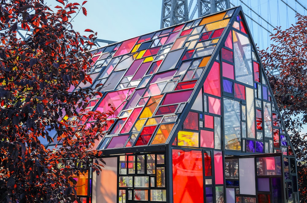 multicolored glass house