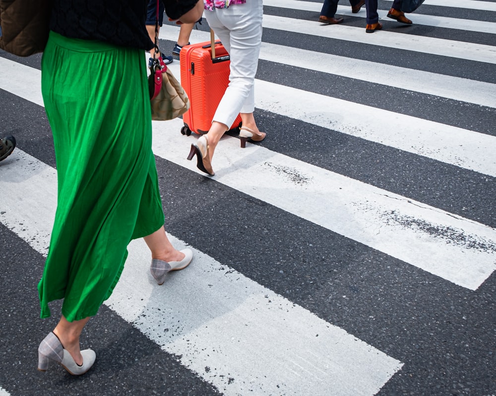 people walking on crosswalk