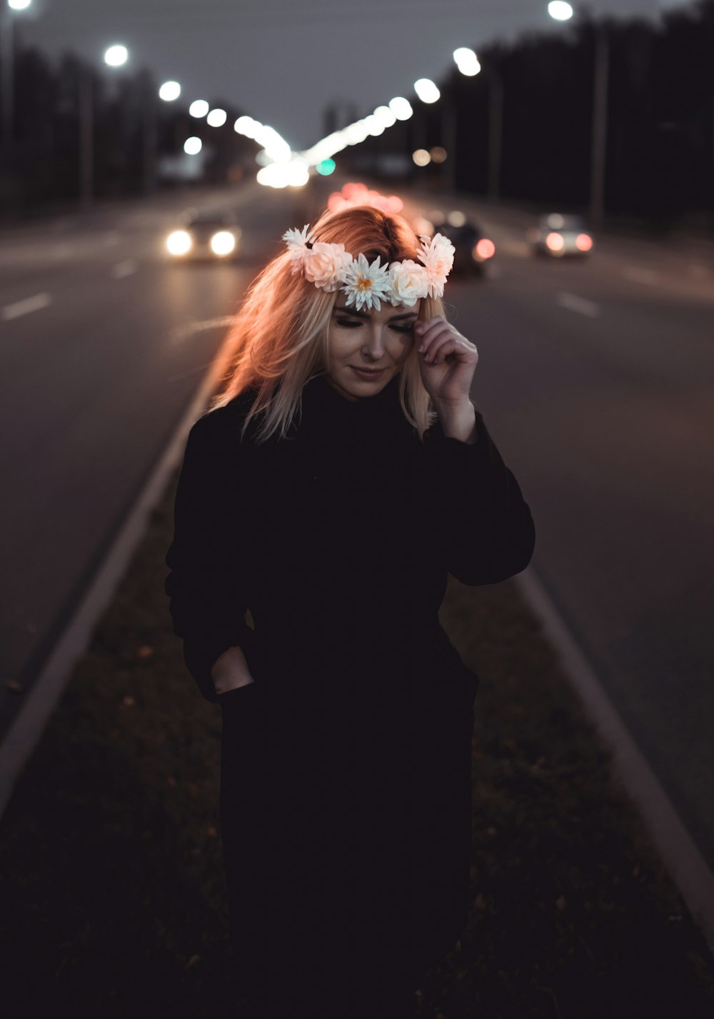 woman wearing black coat