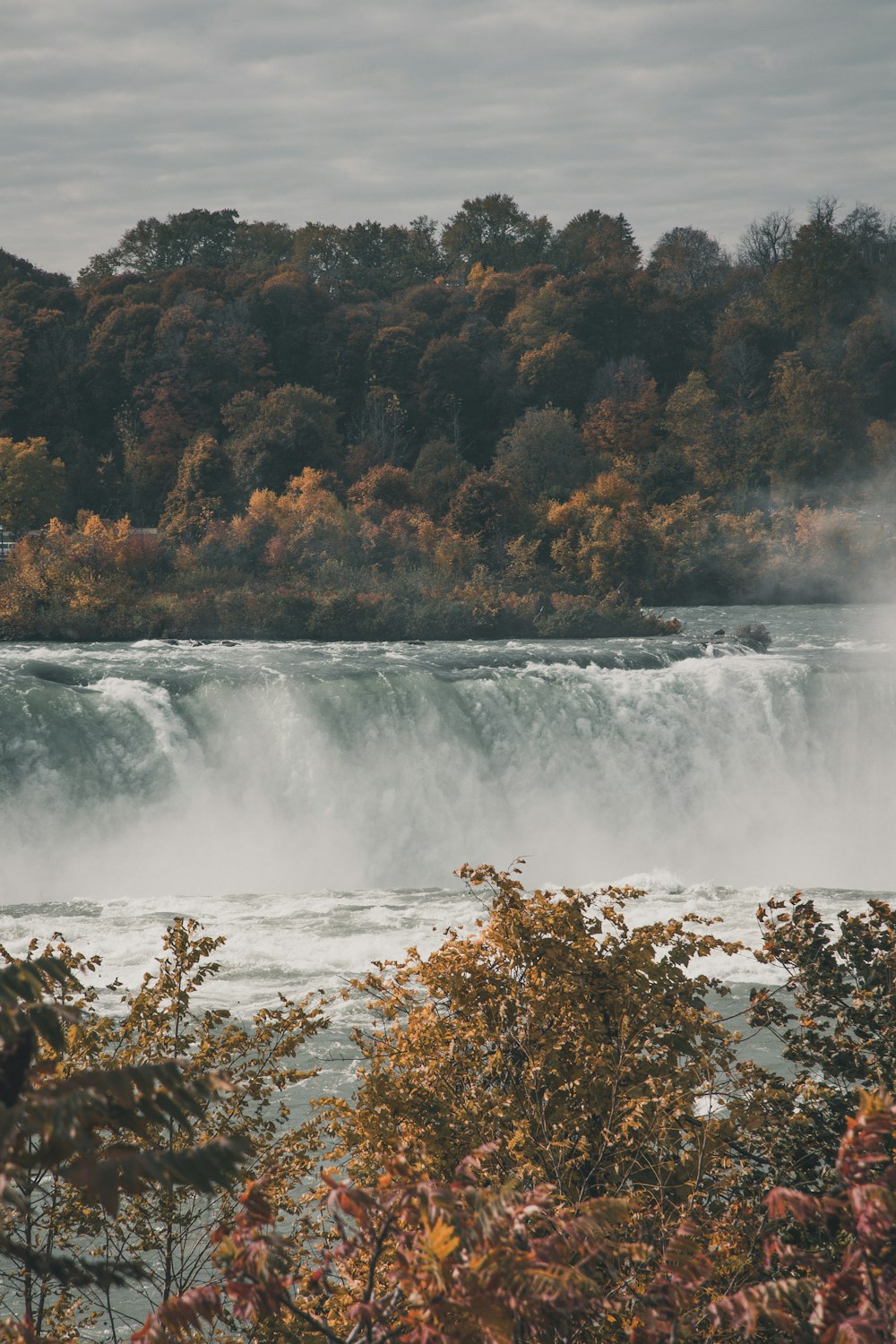 aerial photography of waterfalls