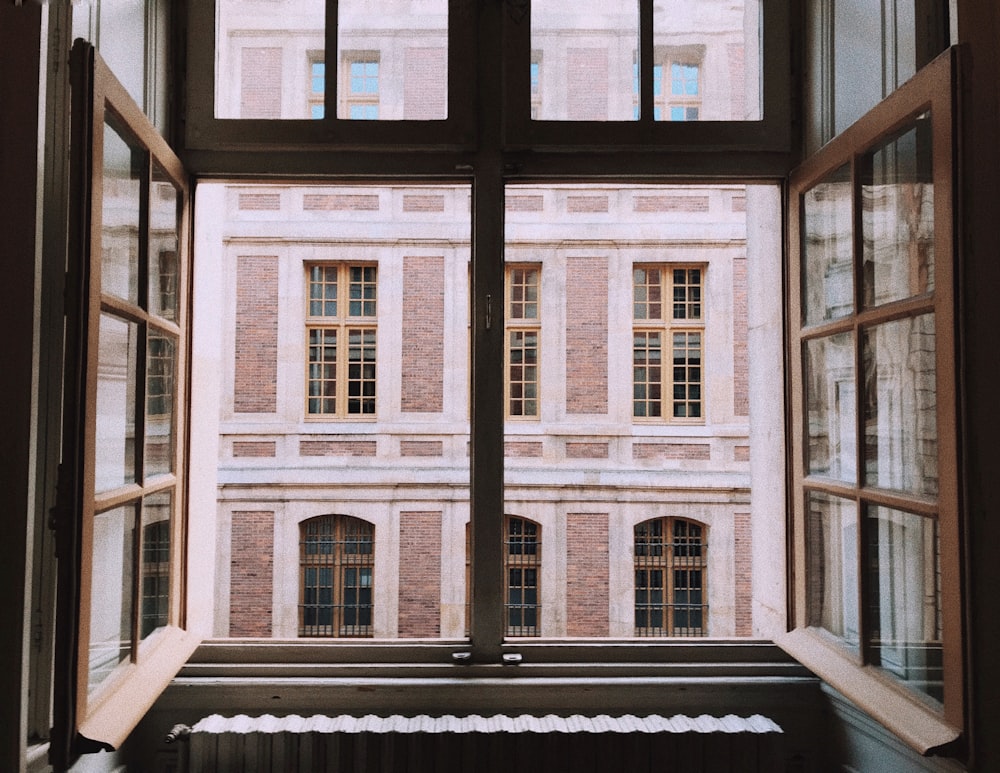 brown wooden window frames