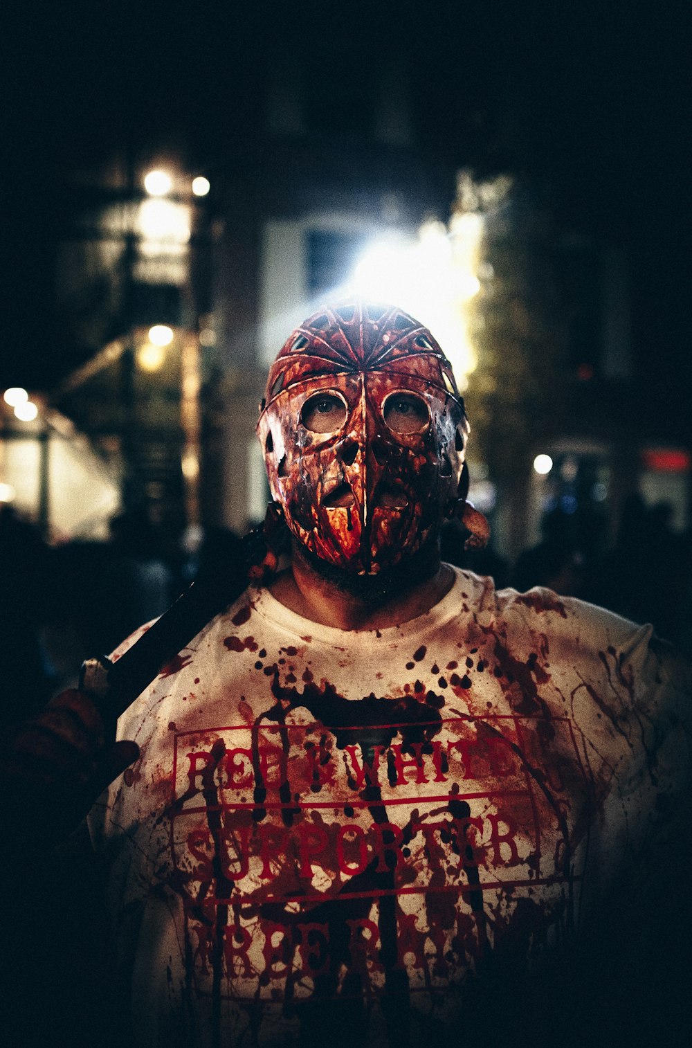 man wearing Halloween mask