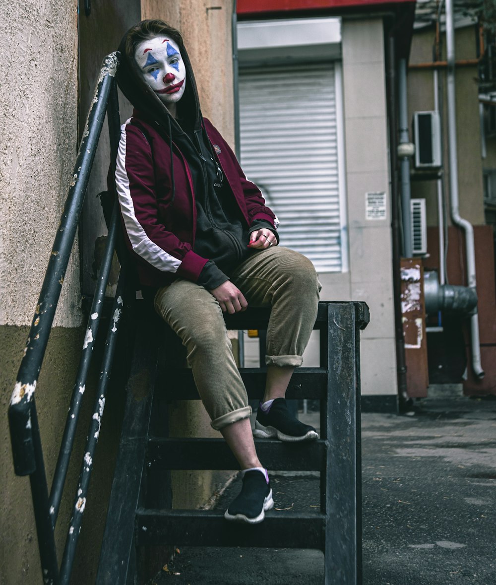 clown sitting on chair