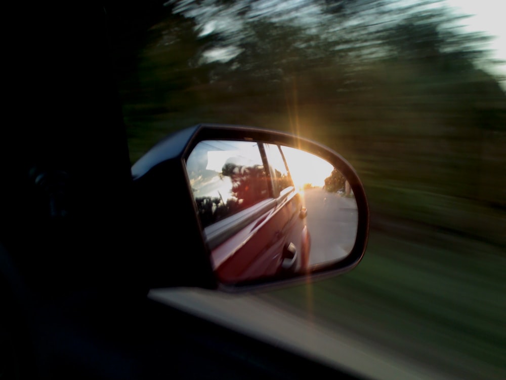 black vehicle mirror frame