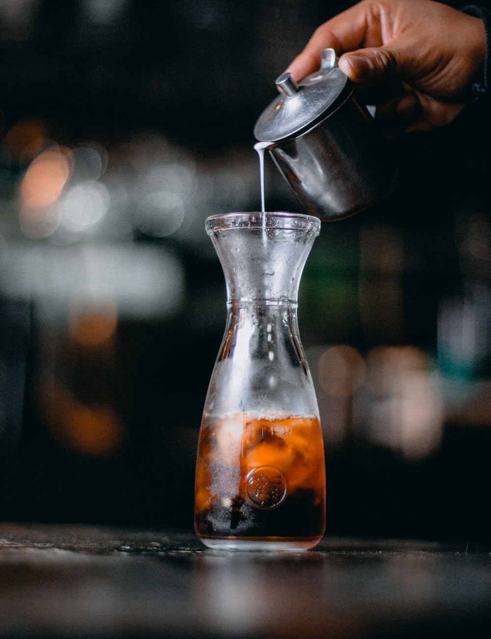 clear glass pitcher