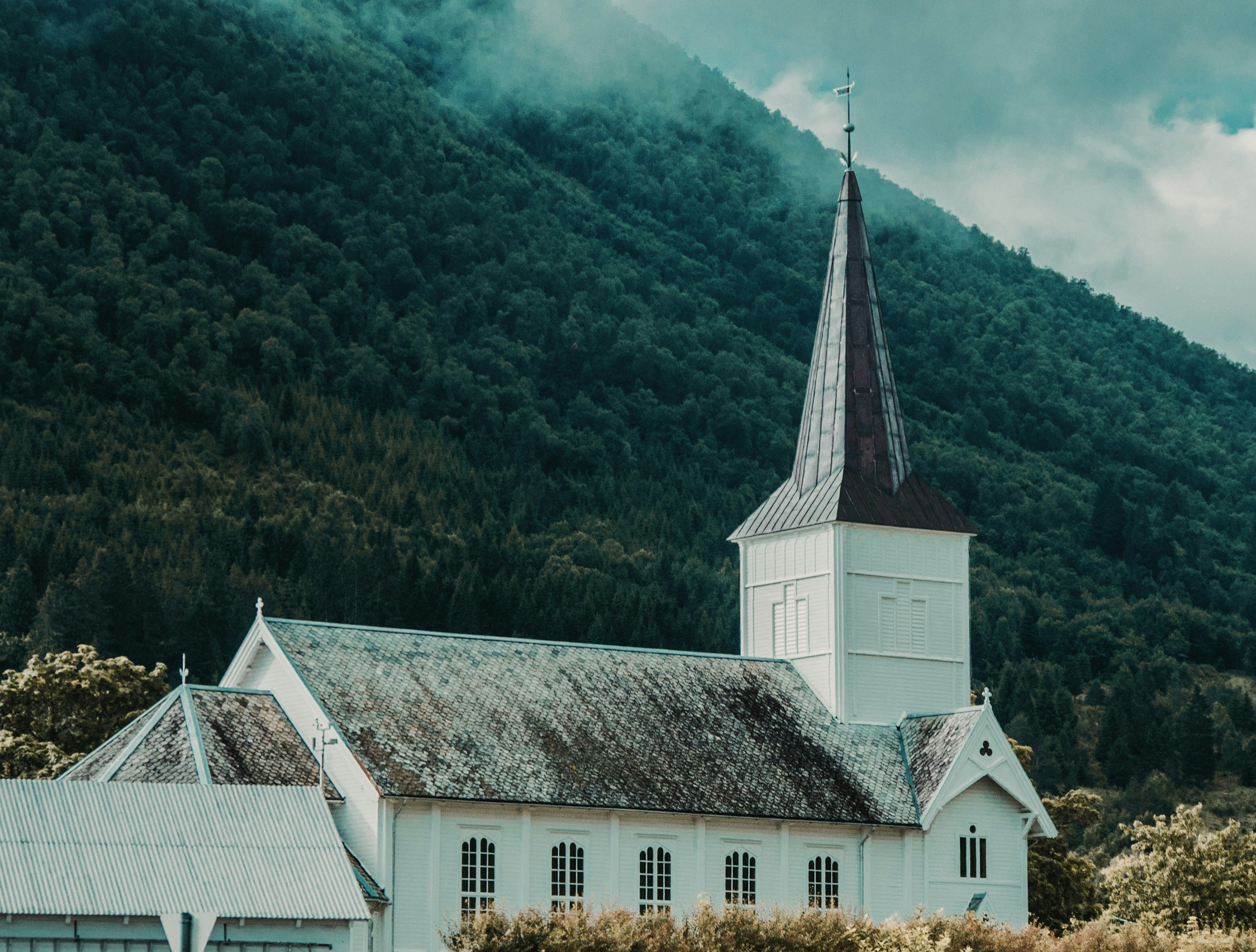 white concrete building, Church in Norway