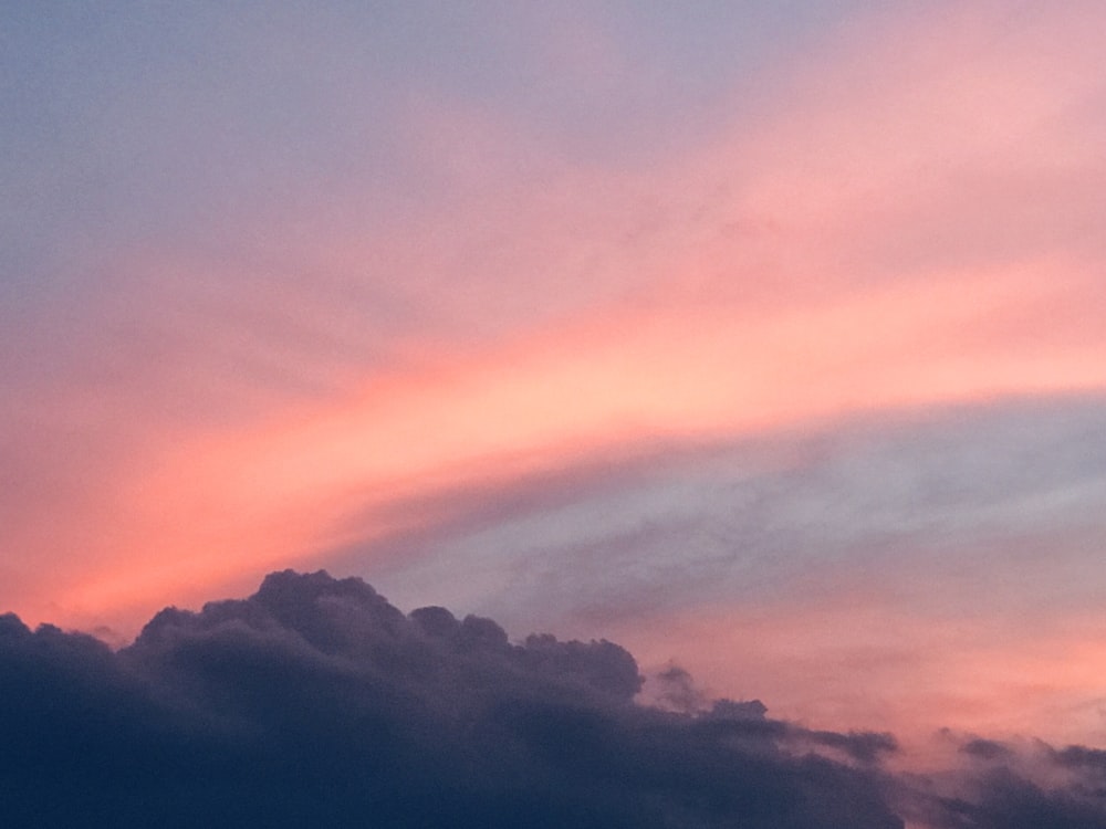 gray and pink clouds