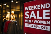 Weekend Sale signage