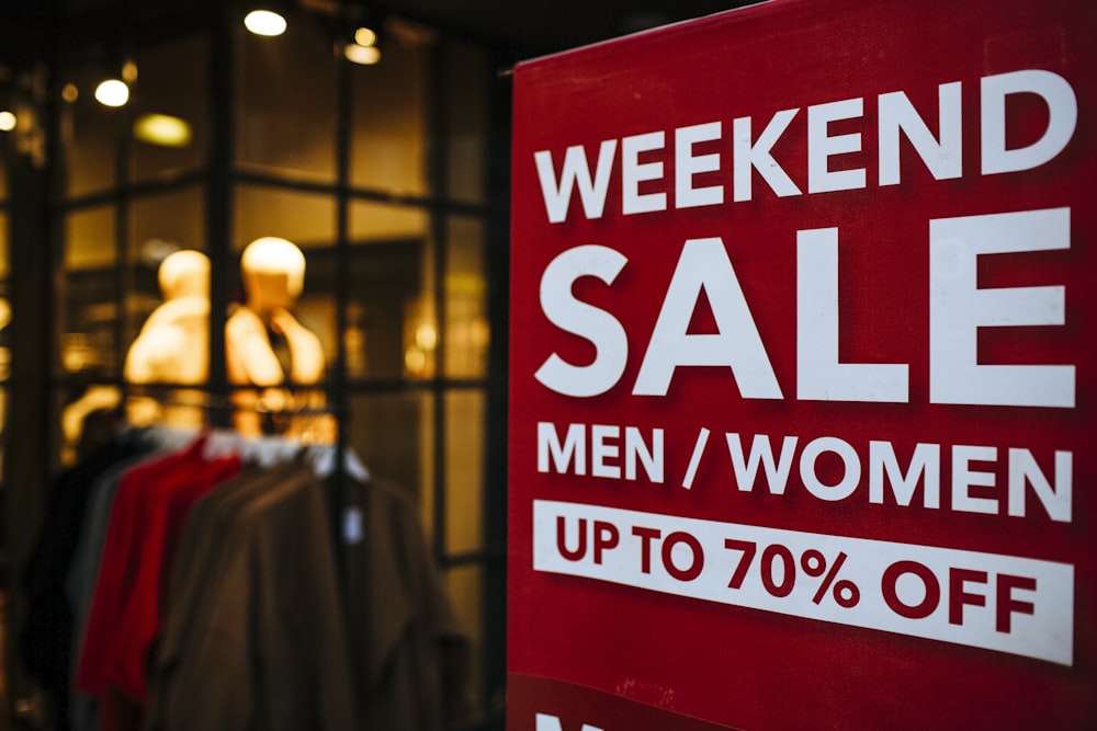 Weekend Sale signage