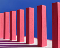 pink painted columns