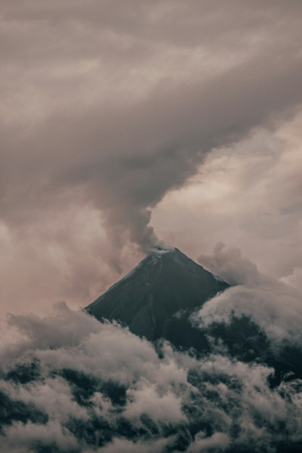 high angle photo of mountain