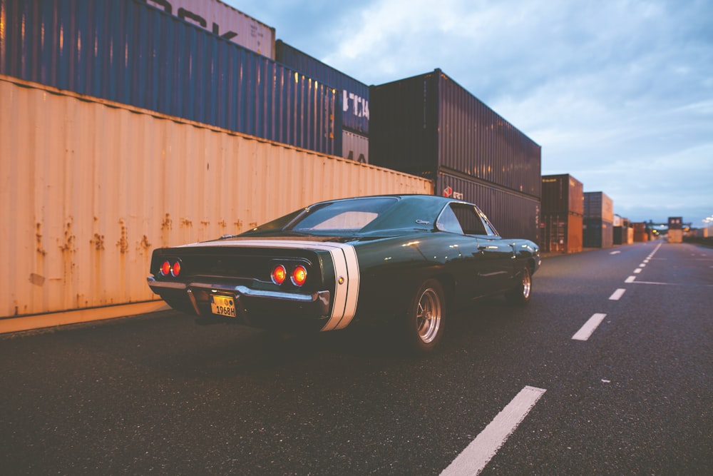 black and white vintage coupe