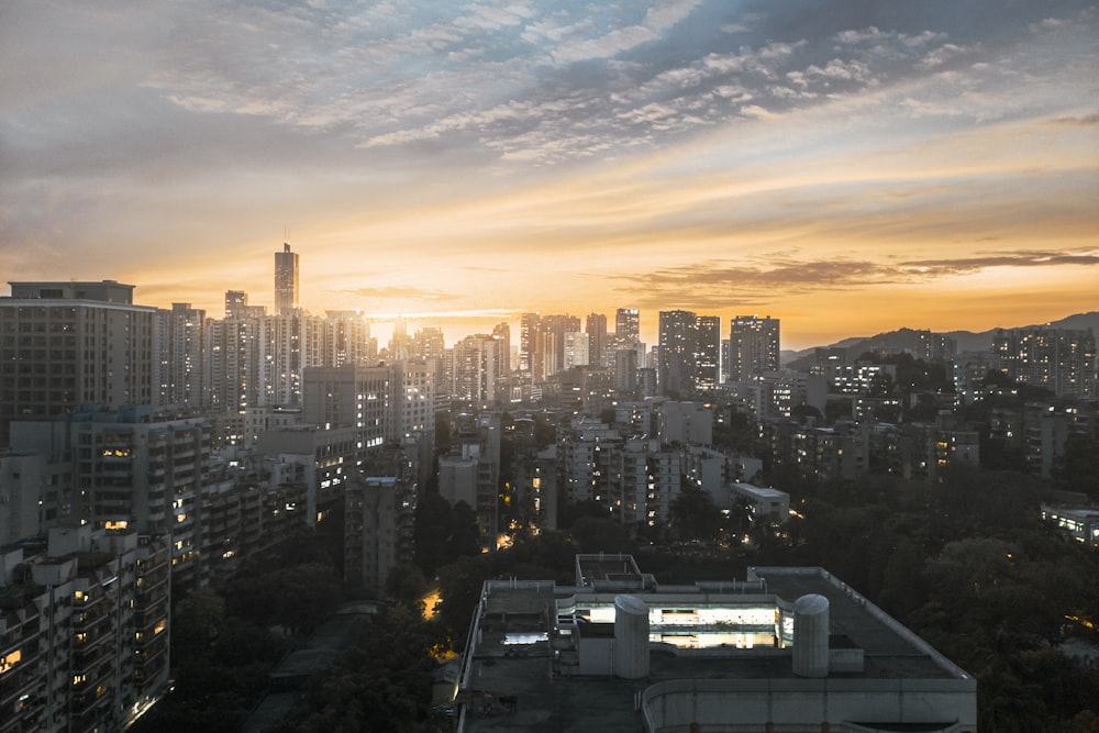 aerial photography of city during golden hour