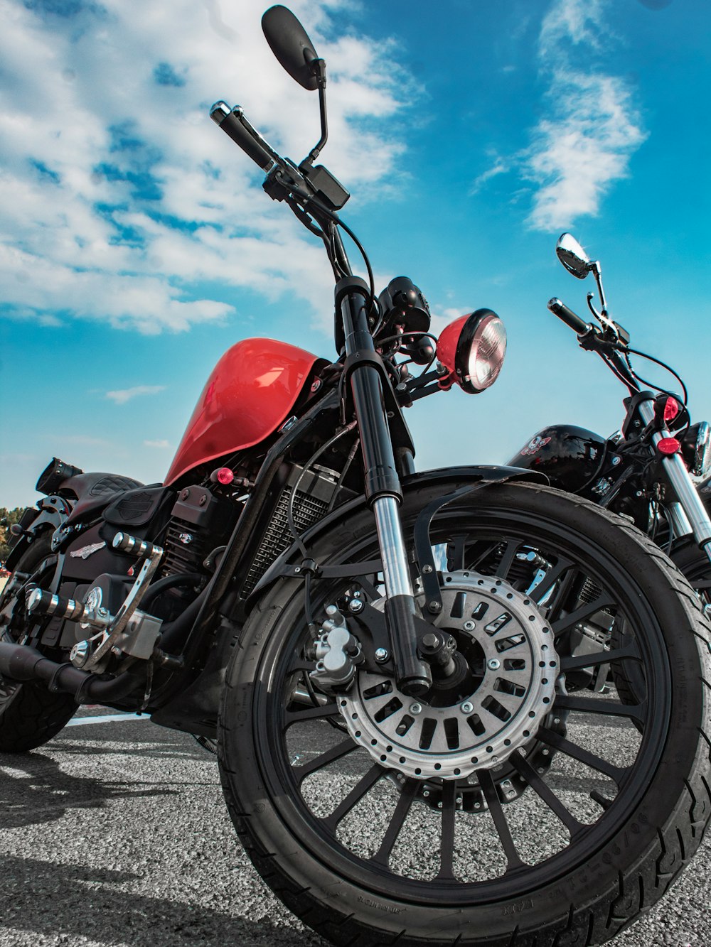 red and black motorcycle