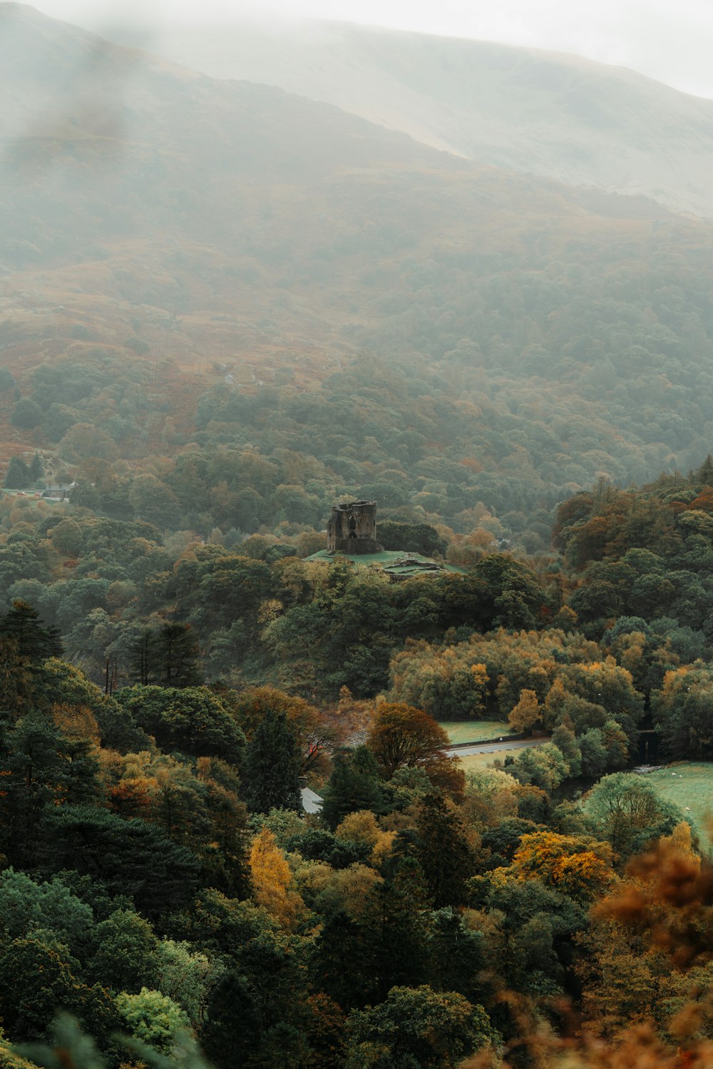 high angle photo of mountain