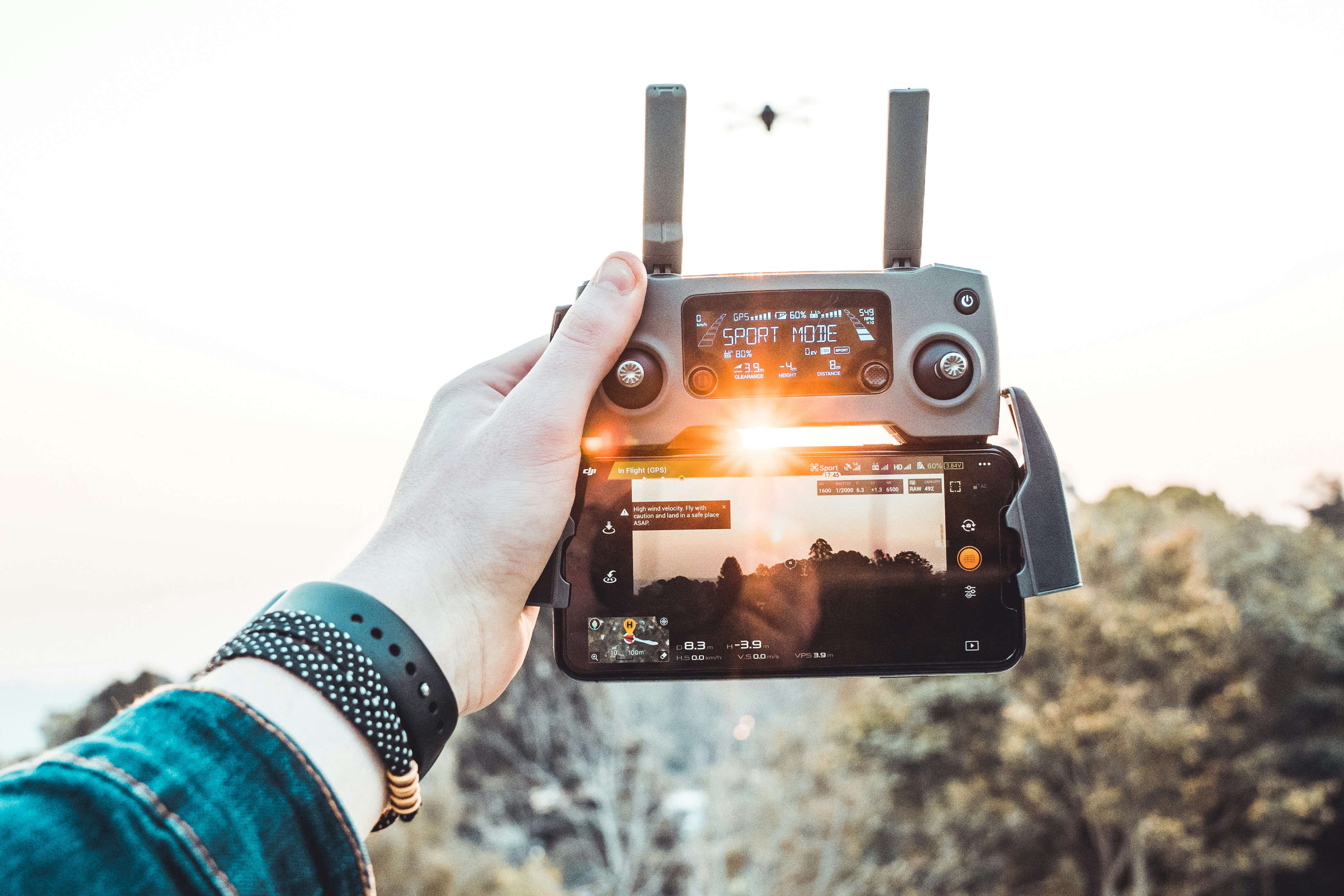 gray drone controller