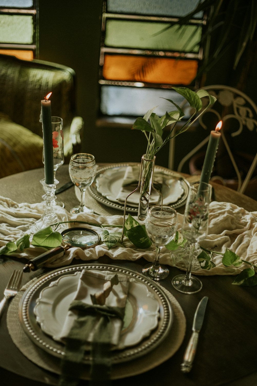 table set up inside room