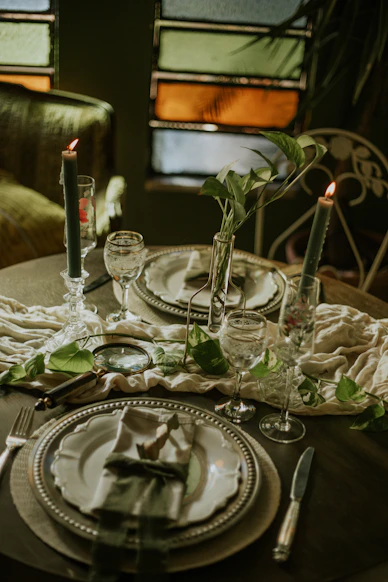 table set up inside room