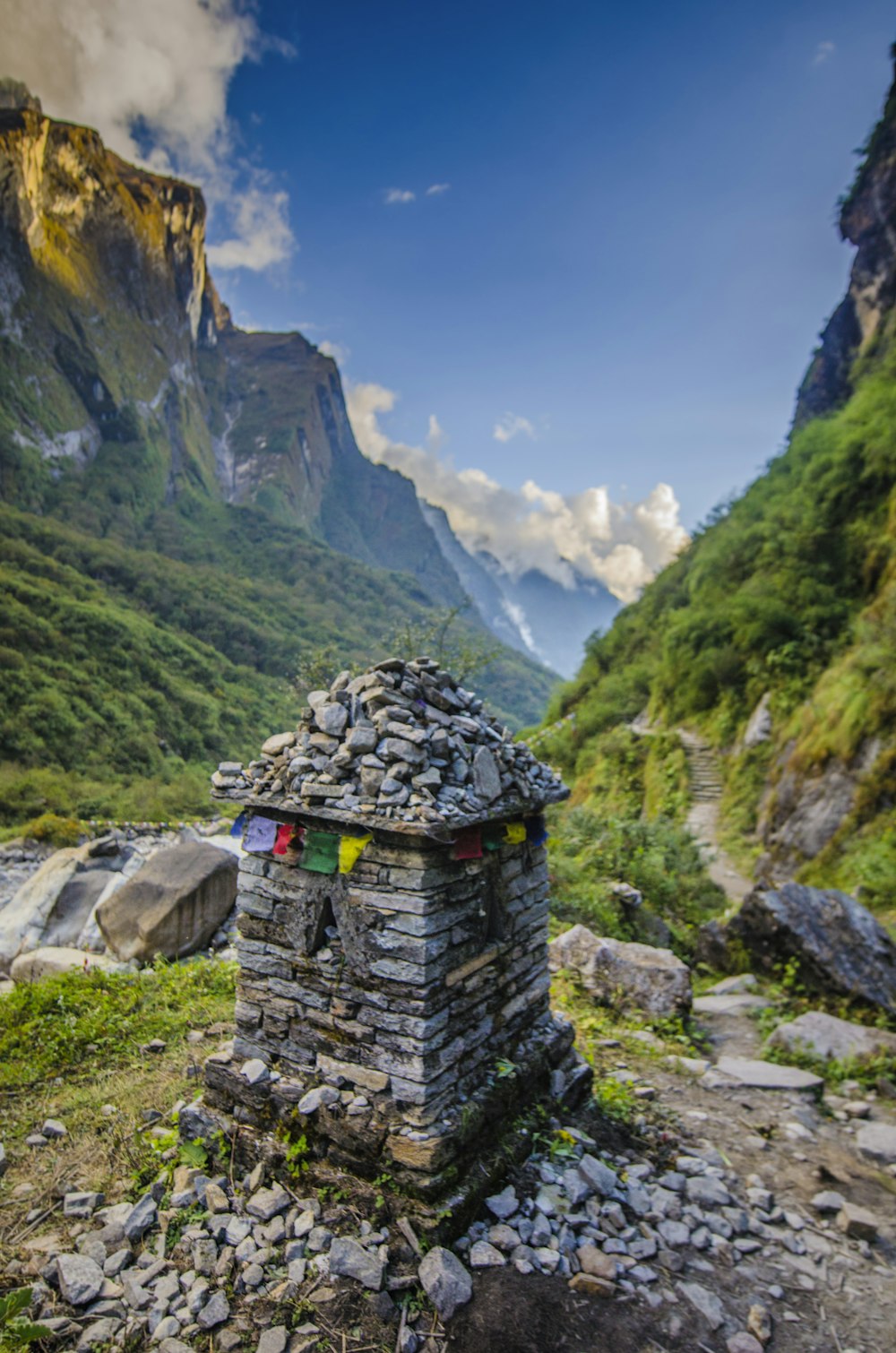 stacked gray stones on mountain