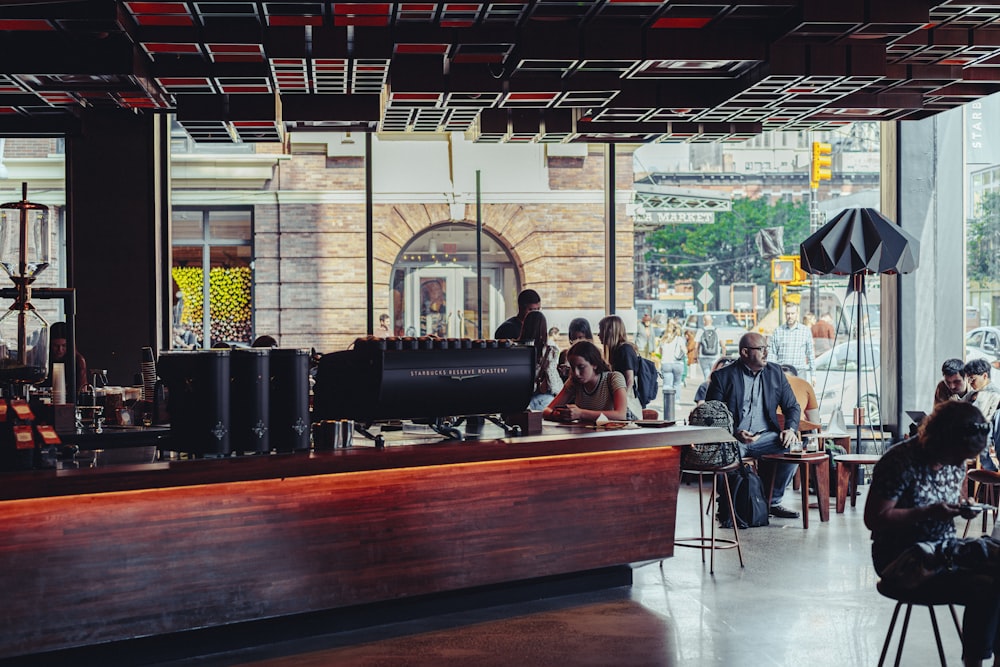 people sitting inside cafe