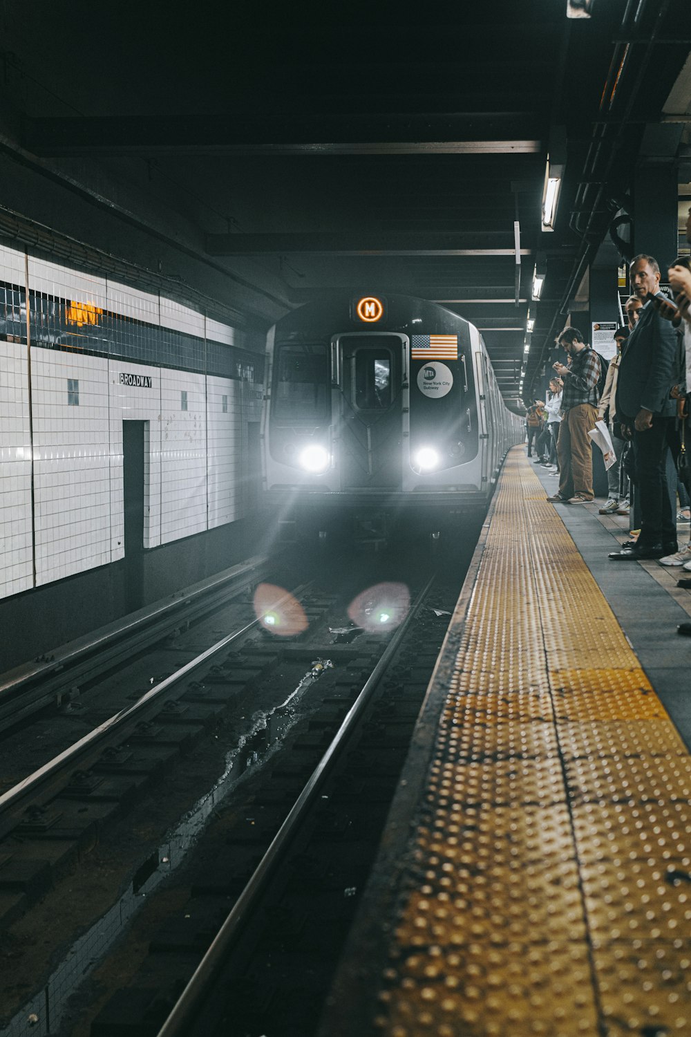 people in train station