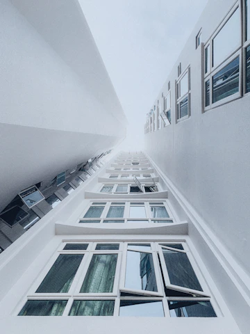 a very tall building with lots of windows
